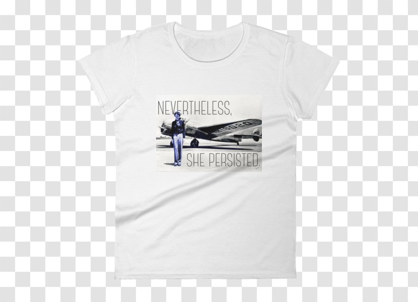 T-shirt Nevertheless, She Persisted Airplane Sleeve Font - White Transparent PNG
