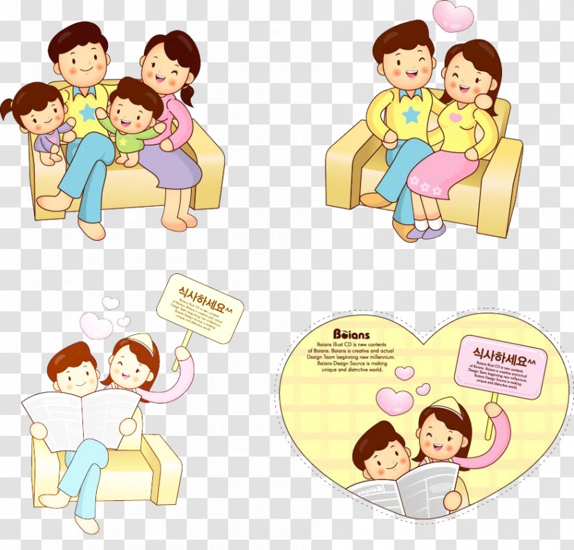 Cartoon Child Illustration - Watercolor - Happy Family Transparent PNG