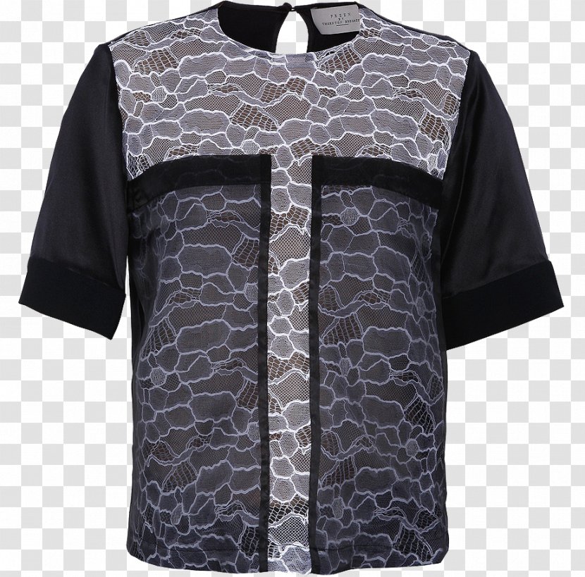 T-shirt Sleeve Blouse Outerwear - Black Transparent PNG