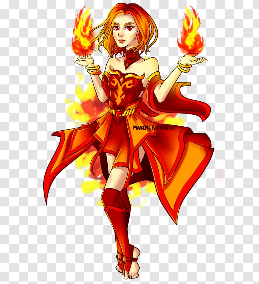 Dota 2 Lina Inverse Digital Art Drawing - Watercolor Transparent PNG