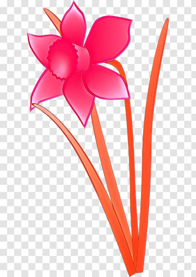 Pink Flower Cartoon - Pedicel Plant Transparent PNG