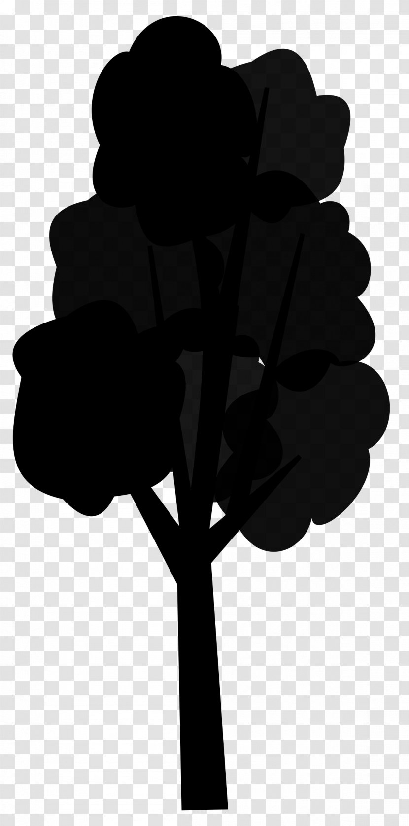 Black & White - Silhouette - M Leaf Font Tree Transparent PNG