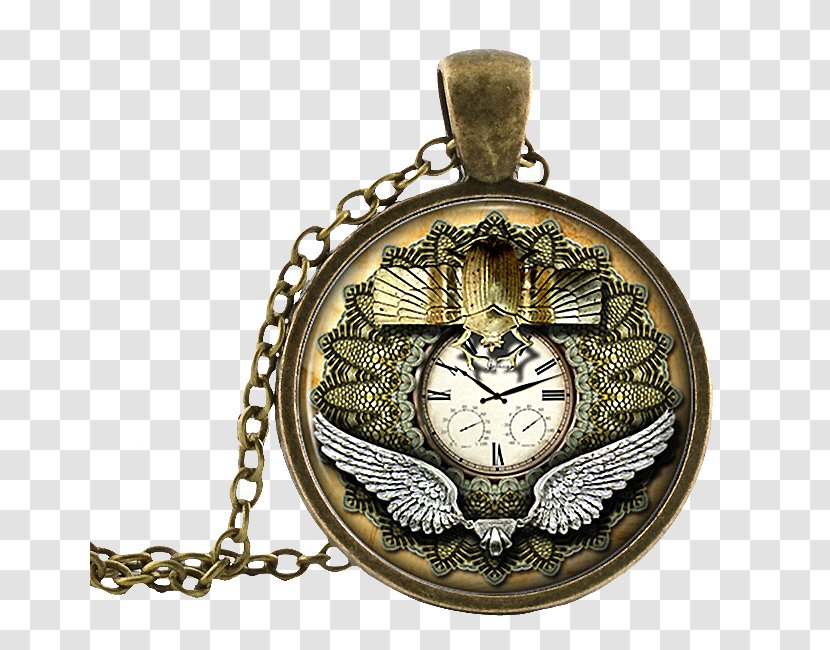Locket Clock Necklace Charms & Pendants Tie Clip - Steampunk - Pocket Watch Transparent PNG