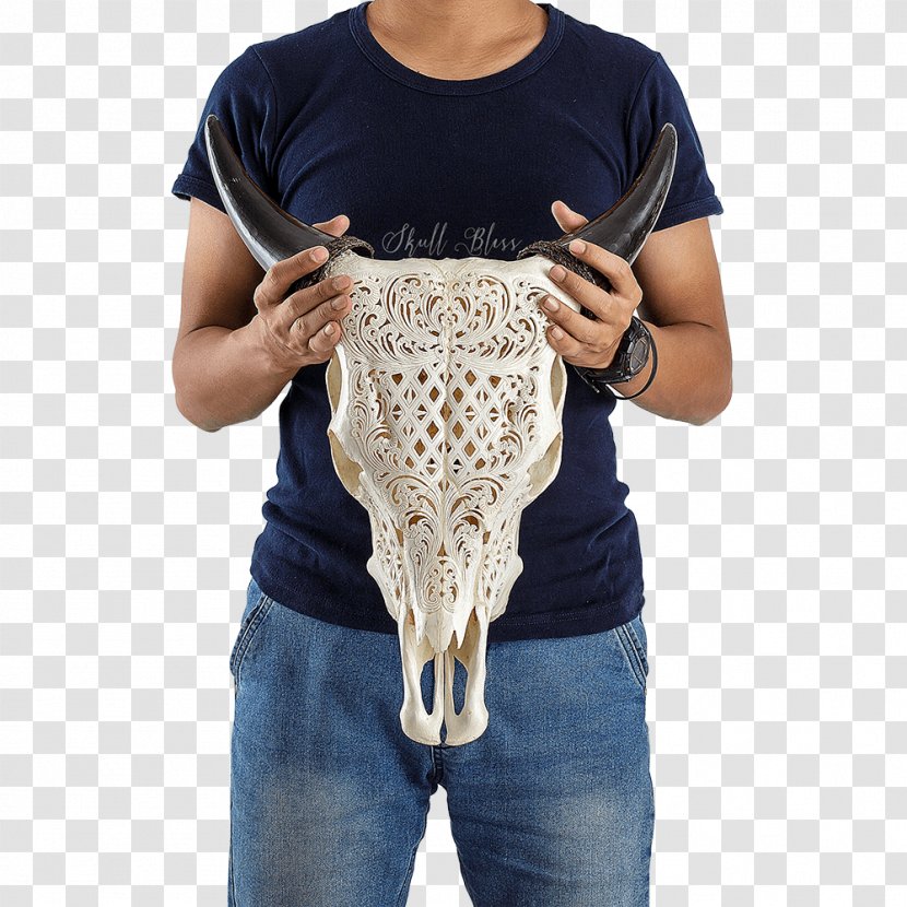 T-shirt Shoulder Sleeve Jeans - Flower Skull Transparent PNG