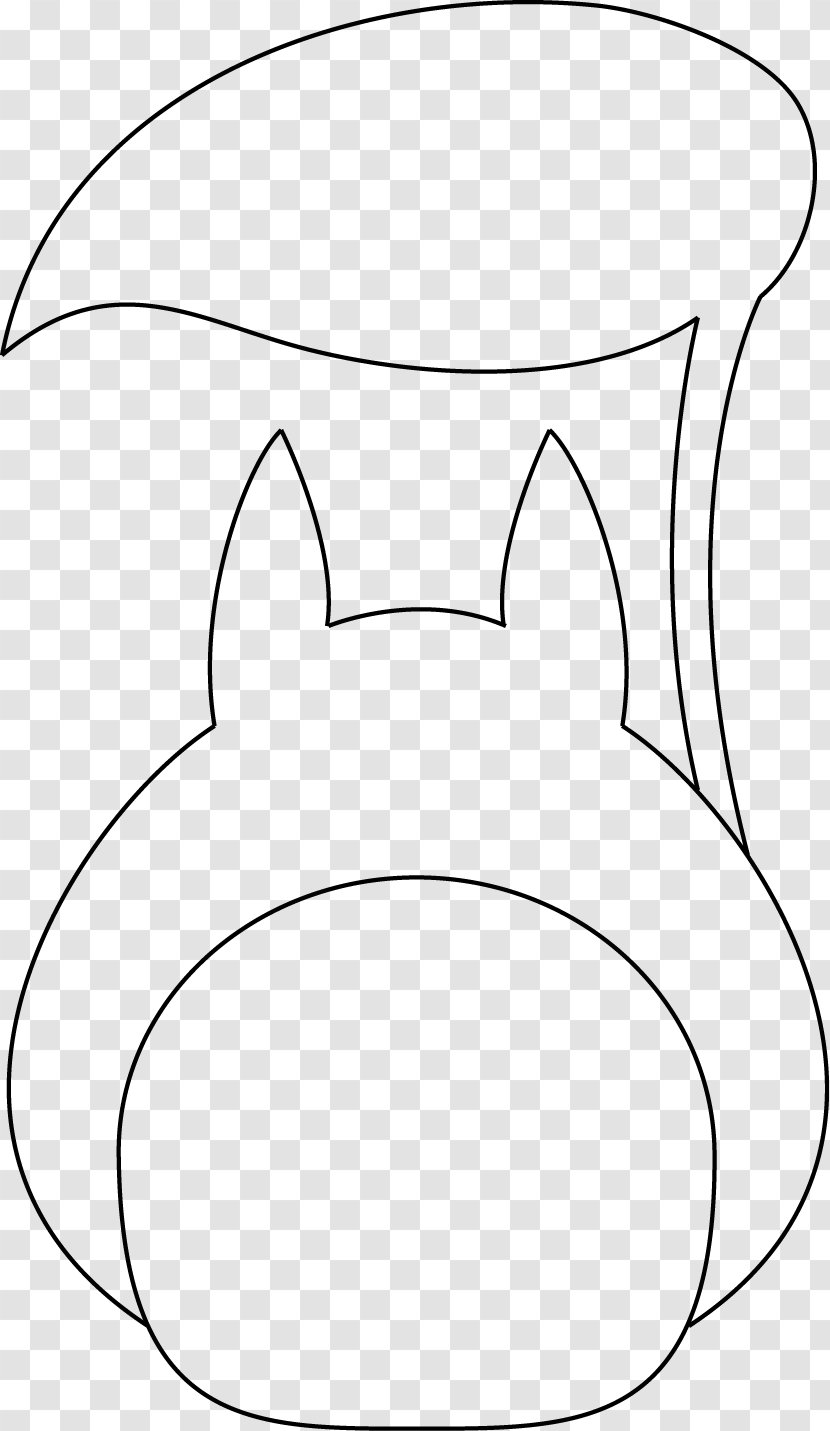 Drawing Line Art Black And White Monochrome - Symmetry - Totoro Transparent PNG