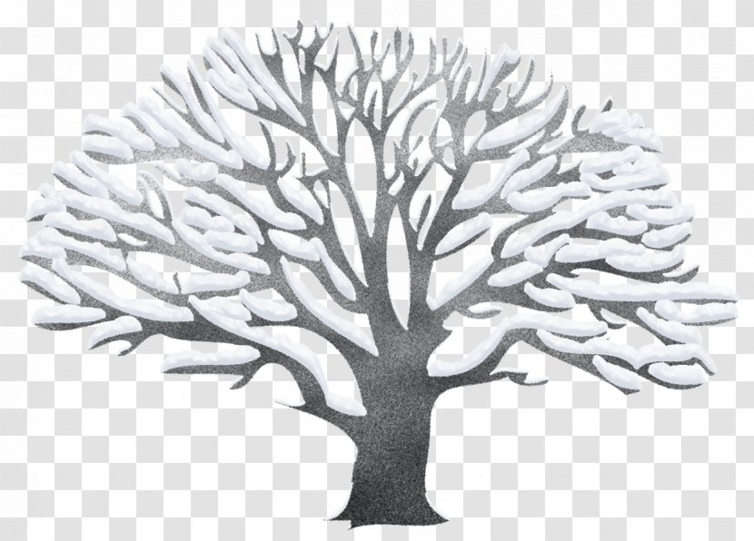 Tree Clip Art - Monochrome Photography - Winter Snowy Black Picture Transparent PNG