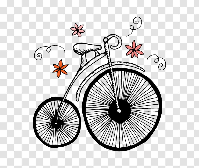 Bicycle Wheels Tattoo Cycling Penny-farthing - Artist - Flower Transparent PNG
