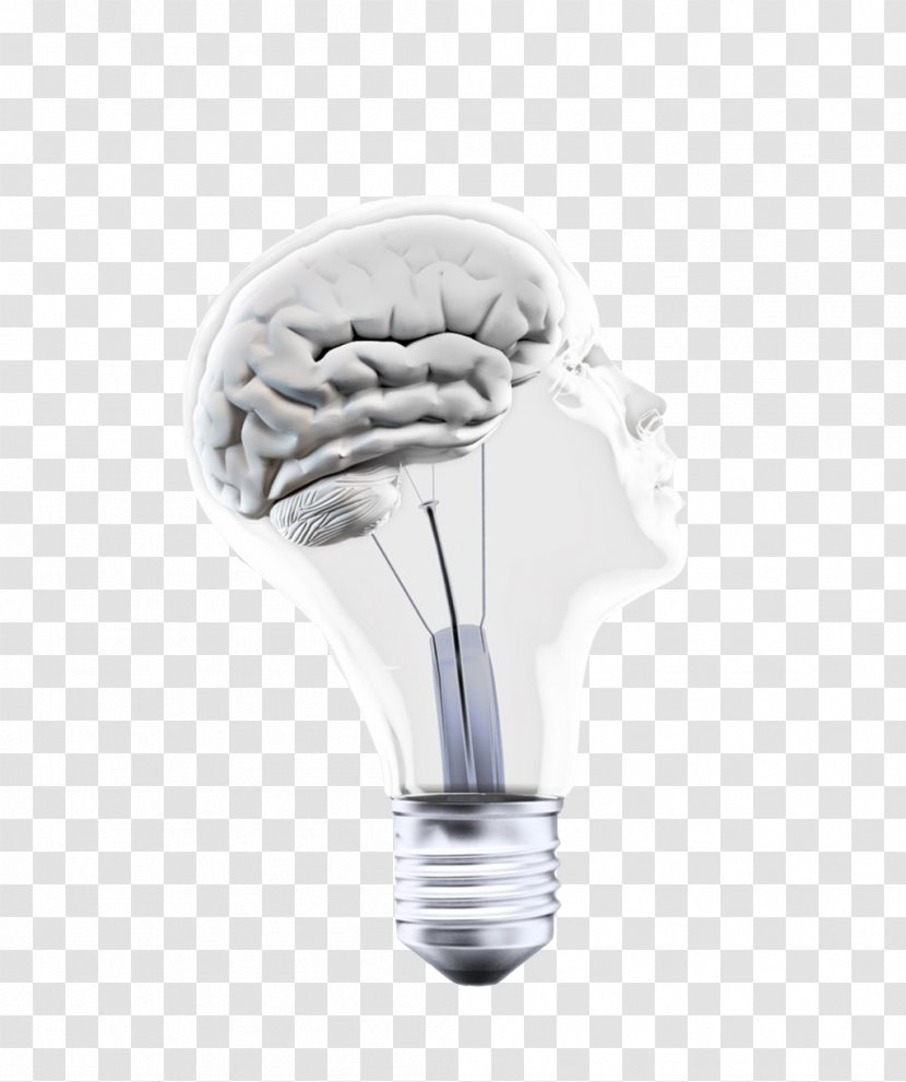 Incandescent Light Bulb Brain Electric Concept - Frame - Creative Lamp Transparent PNG