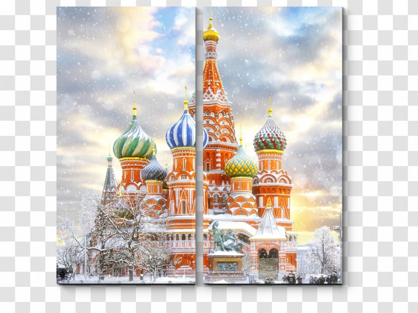 Red Square In Moscow Saint Basil's Cathedral Spasskaya Tower Tsar Bell - Watercolor - St-petersburg Transparent PNG