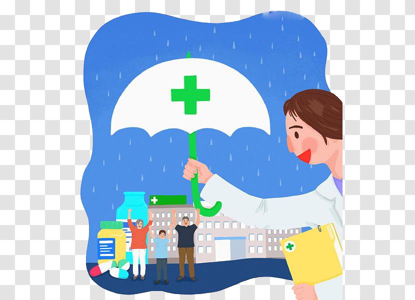 Medicine Physician Health Care Patient Illustration - Human Behavior - Doctor Holding Umbrella Transparent PNG