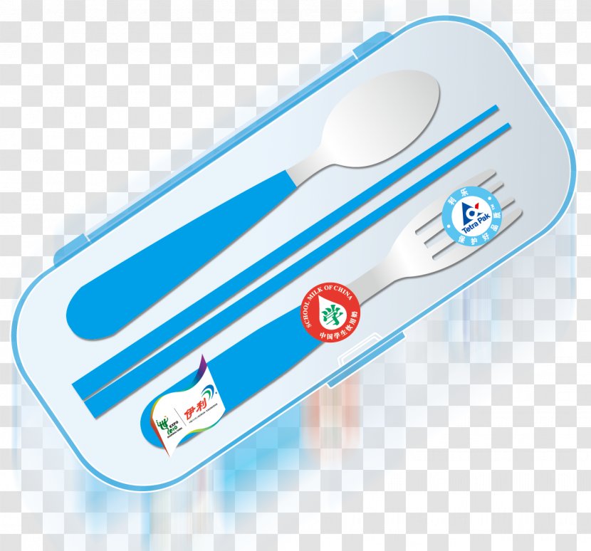 Chopsticks Spoon - Blue - Boxed Fork With And Transparent PNG
