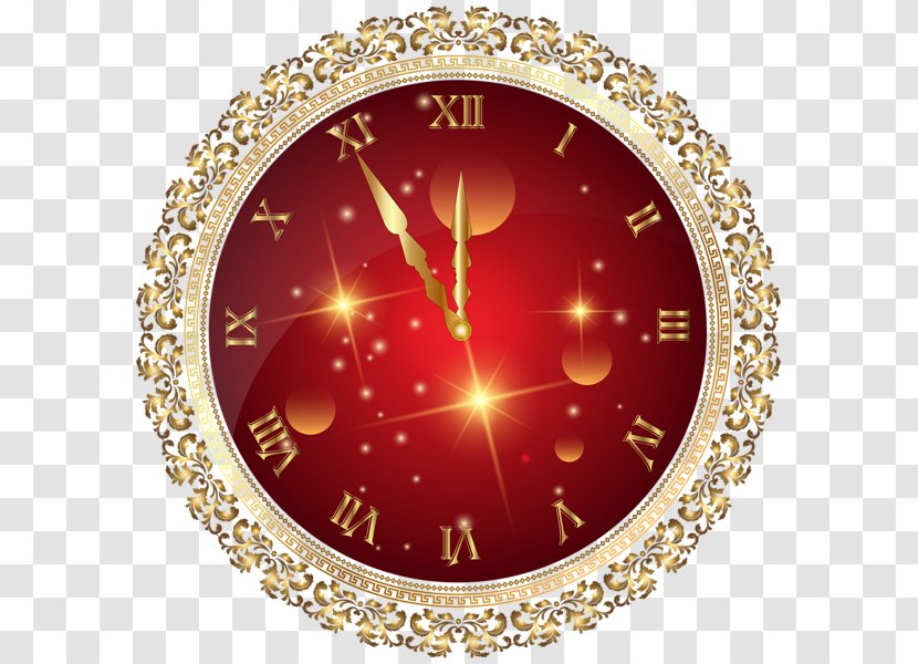 New Year Christmas Clock Clip Art - Party Transparent PNG