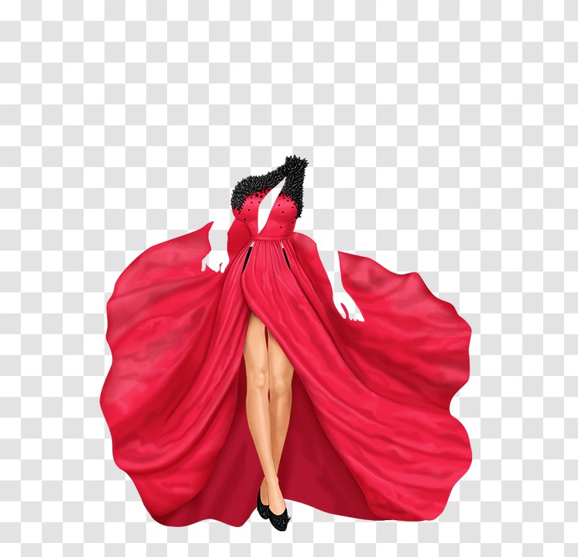 Lady Popular Runway Fashion Model - Magenta Transparent PNG