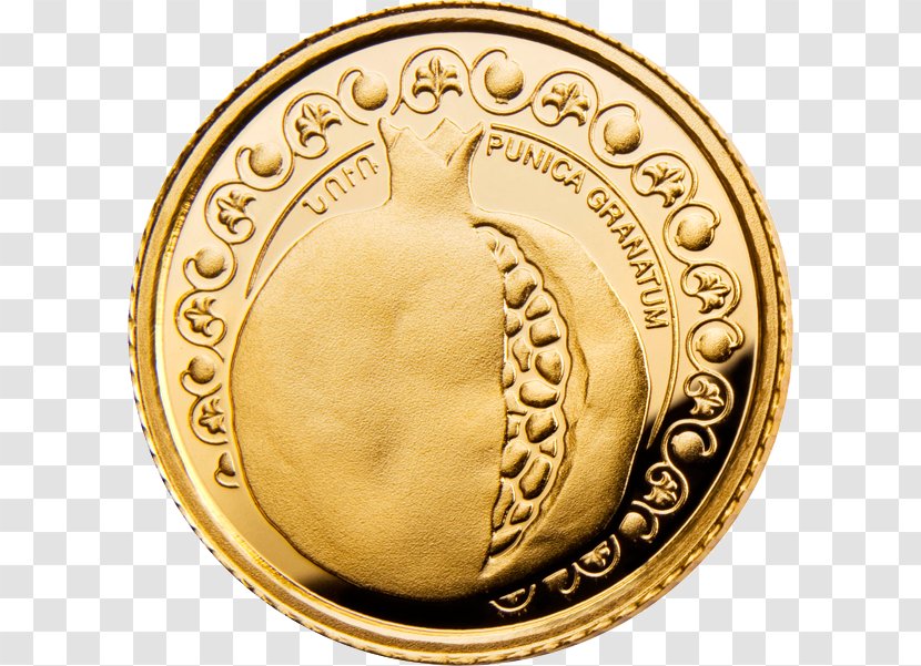 Gold Coin Armenia Pomegranate Transparent PNG