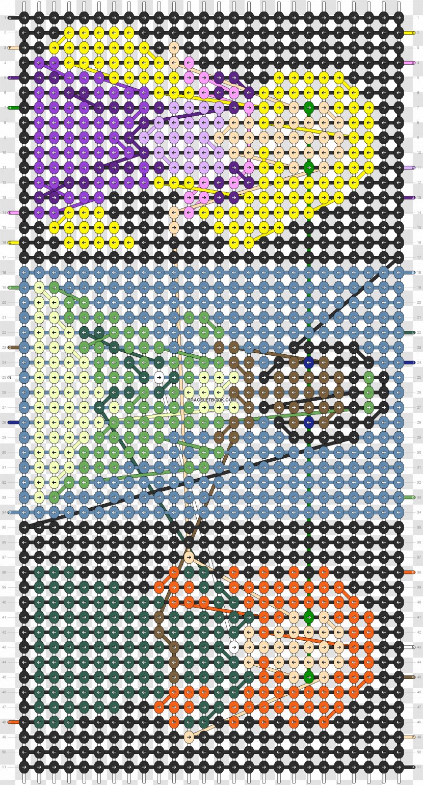 Friendship Bracelet Cross-stitch Bead Pattern - Yellow - Stitch Transparent PNG