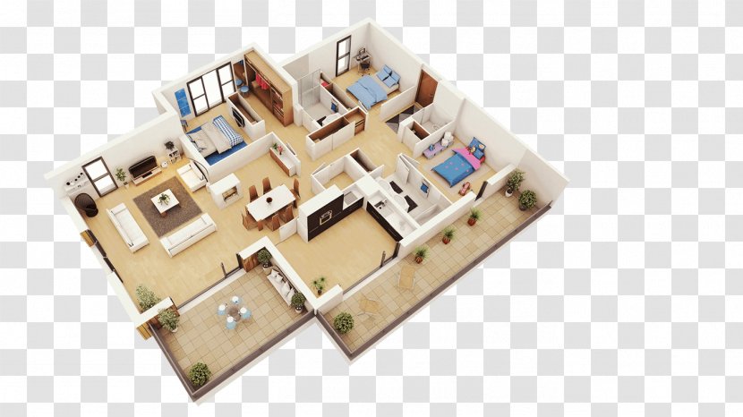 House Plan Interior Design Services Floor - 3d Computer Graphics - Apartment Transparent PNG