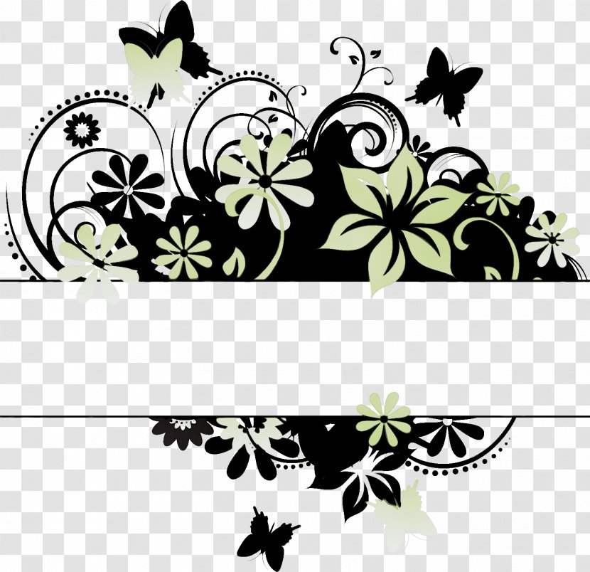 Black-and-white Leaf Stencil Plant Flower - Wildflower Transparent PNG