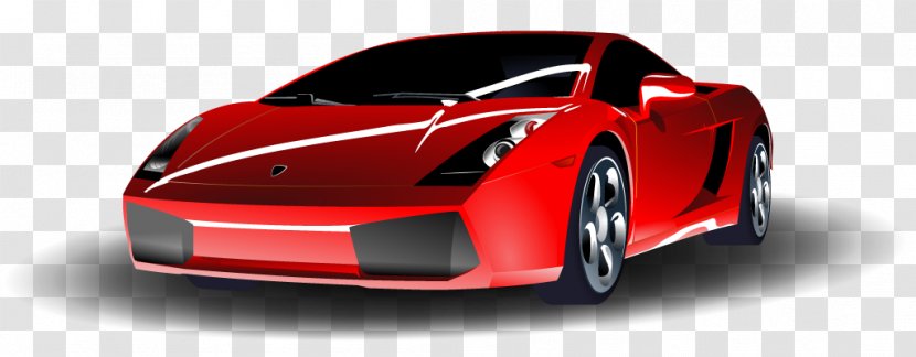 Sports Car Lamborghini Gallardo Clip Art - Public Domain - Red Transparent PNG