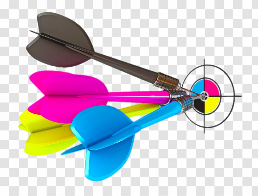 Paper CMYK Color Model Offset Printing - Ranged Weapon - Creative Four-color Darts Transparent PNG