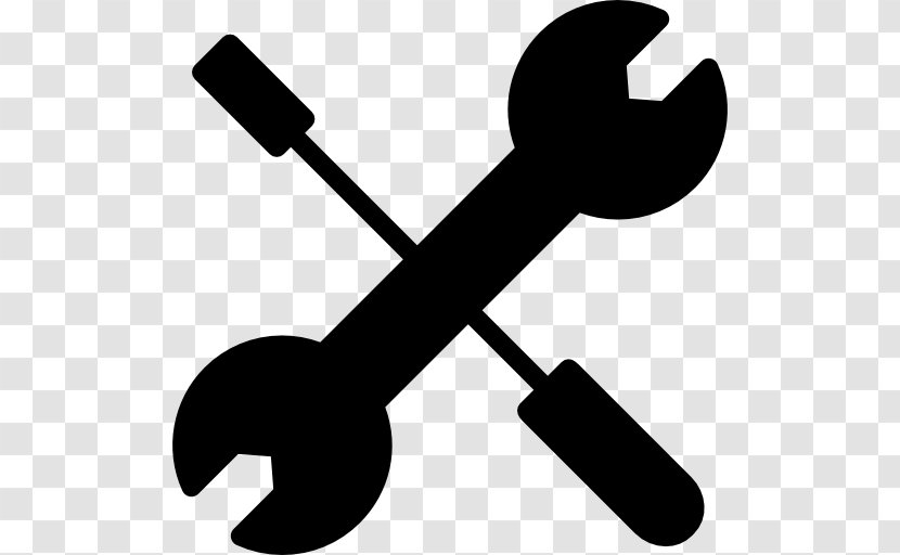 Mechanic Spanner - Artwork - Black And White Transparent PNG