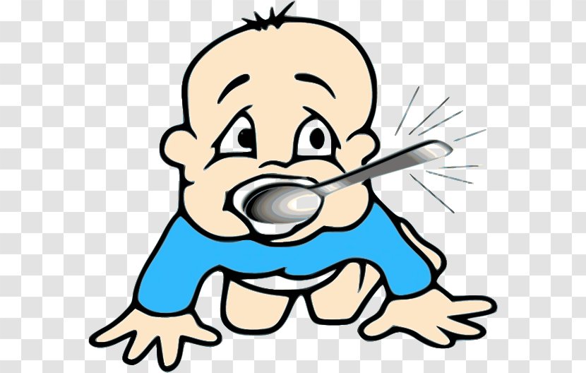 Silver Spoon Mouth Clip Art - Cartoon - Vector Baby Transparent PNG