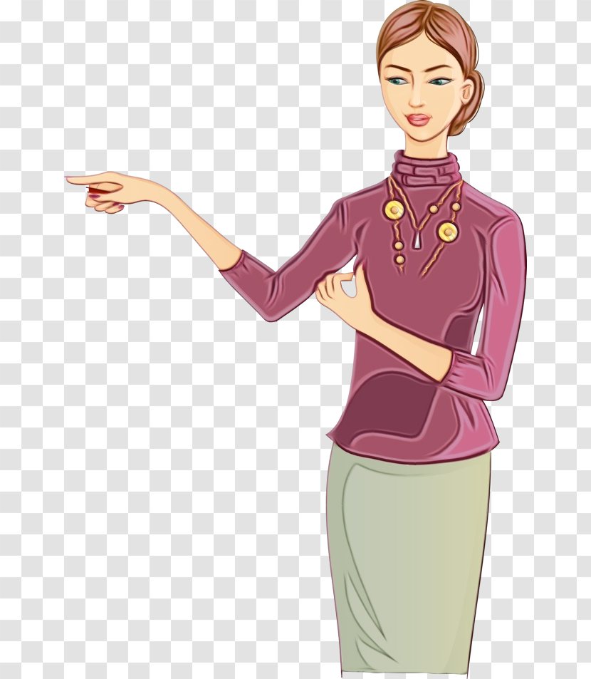 Cartoon Standing Pink Arm Gesture - Uniform - Style Transparent PNG