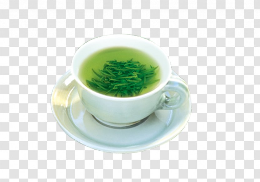 Green Tea Teacup Gratis - Coffee Cup Transparent PNG