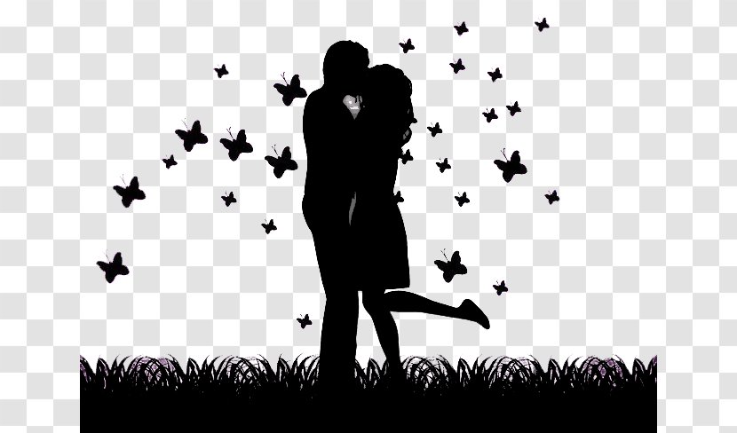 Kiss Couple Silhouette Romance - Romantic Transparent PNG