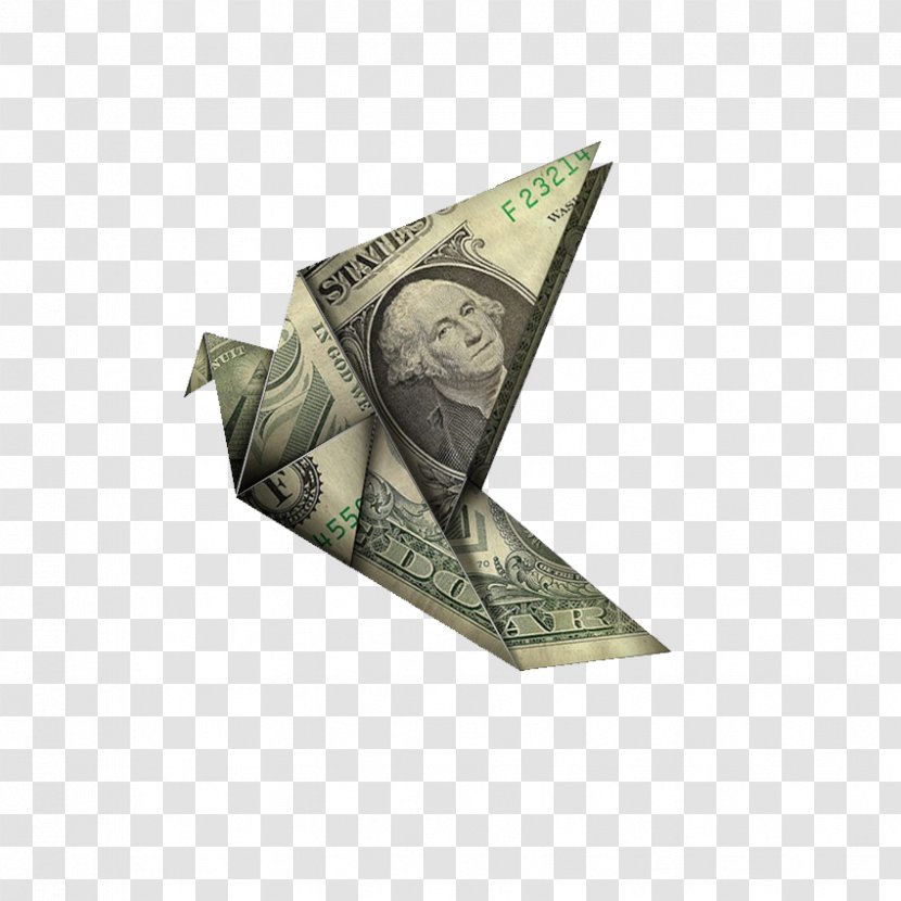 Bird Paper Awesome Origami.[ United States One-dollar Bill - Banknote - Folded Dollar Transparent PNG