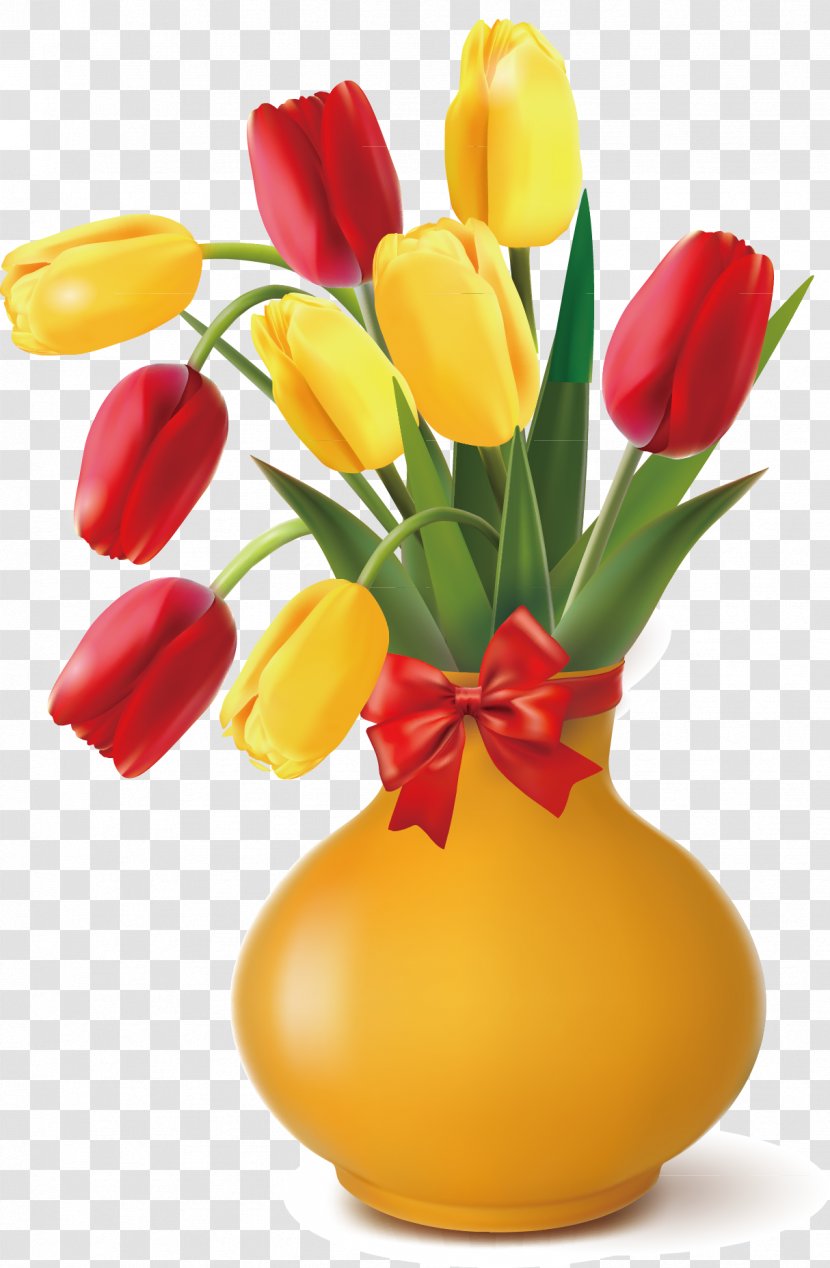 Flowerpot Vase Clip Art - Petal - Tulips Vector Transparent PNG