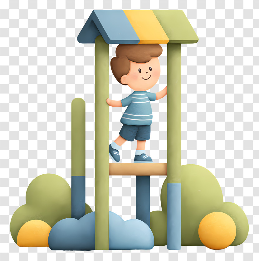 Playful Boy On Playground Transparent PNG
