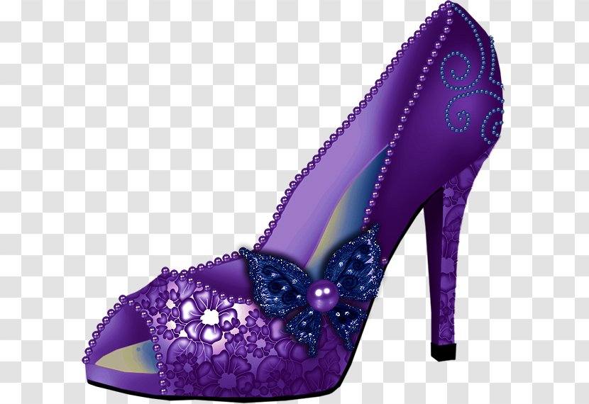 Shoe High-heeled Footwear Handbag Clip Art - Boot - Purple High Heels Transparent PNG