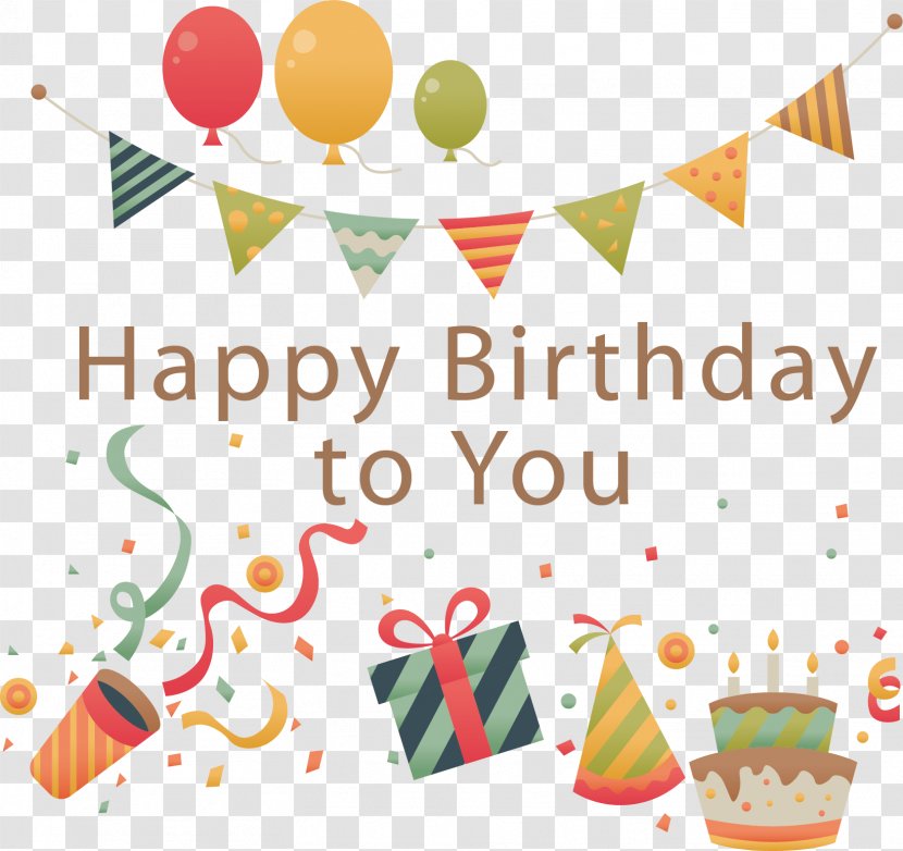 Happy Birthday To You Wish Greeting Card Happiness - Vector Decoration Transparent PNG