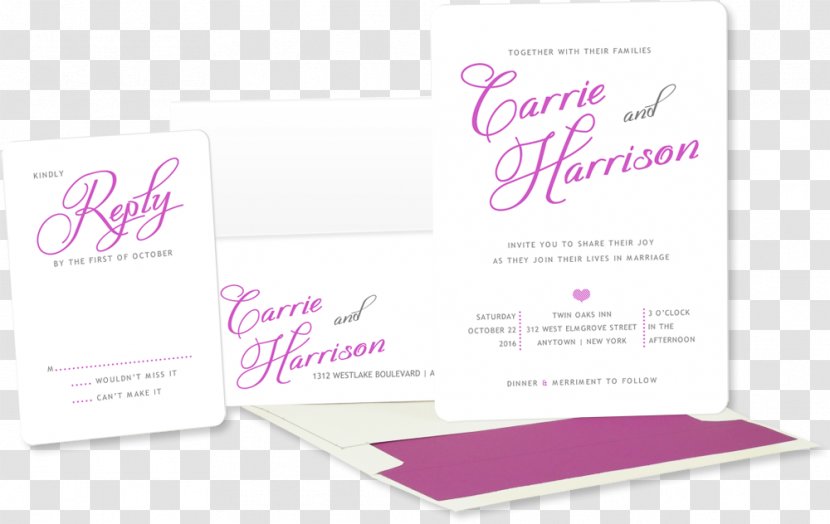 Wedding Invitation Bride & Groom Direct Font Script Typeface - Pink - Celebration Holiday Transparent PNG