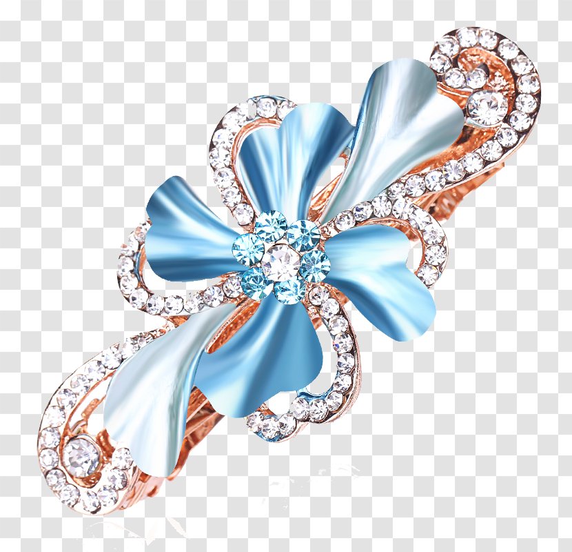 Hairpin Barrette Rhinestone - Jewellery - First Spring Flower Top Clip Edge Hair Accessories Small Transparent PNG