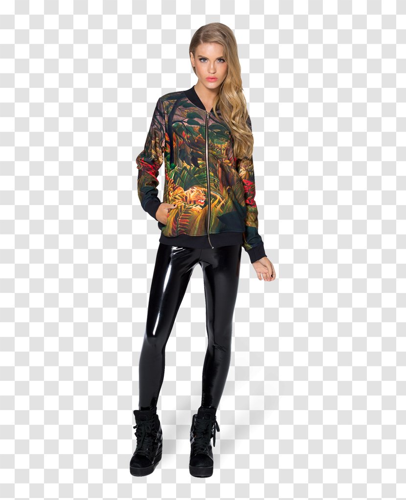 Leather Jacket Fashion Leggings Painting Outerwear - Tights Transparent PNG