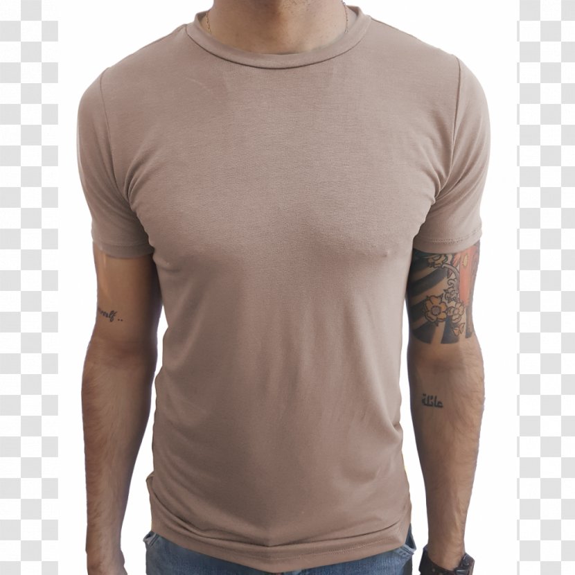 T-shirt Sleeve Beige Collar - Flower Transparent PNG