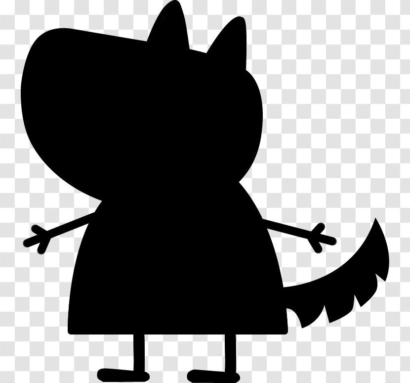 Cat Big Bad Wolf Fairy Tale The Three Little Pigs - Cartoon - Blackandwhite Transparent PNG