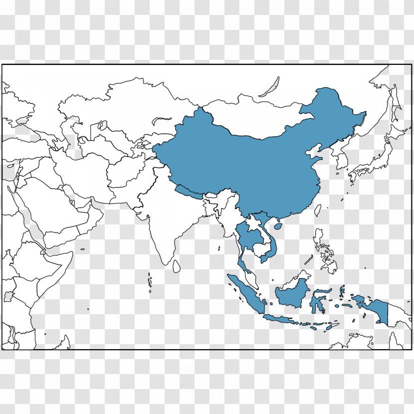 Southeast Asia China United States Blank Map Transparent PNG