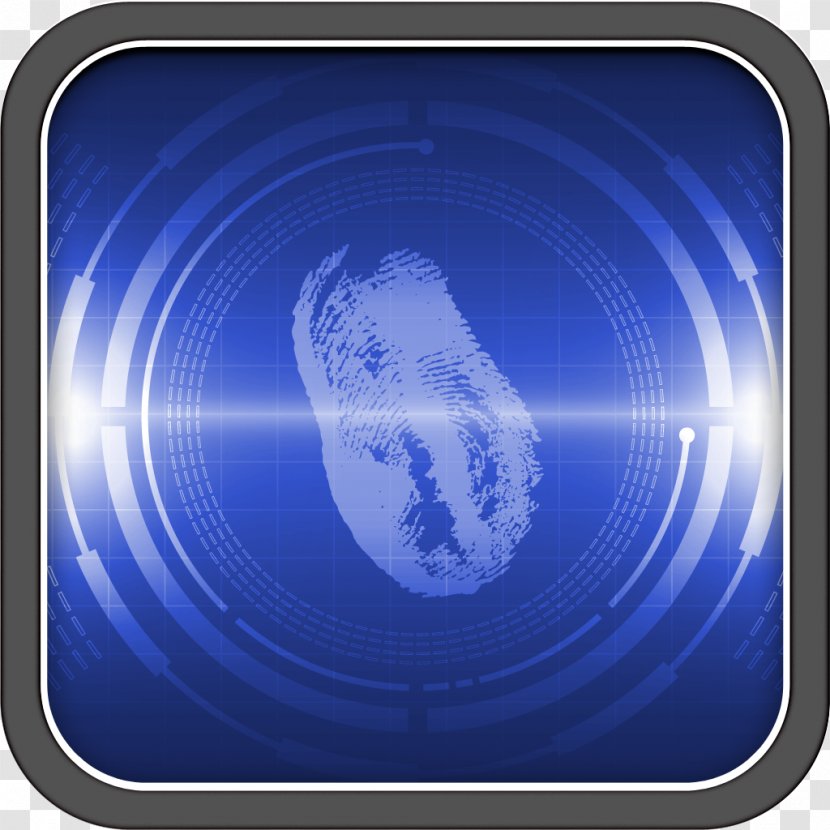 Fingerprint Elements - Computer - Electric Blue Transparent PNG