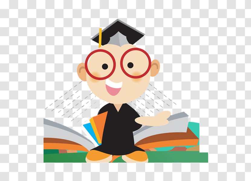 Doctorate Cartoon Illustration - Reading - Open The Book Transparent PNG