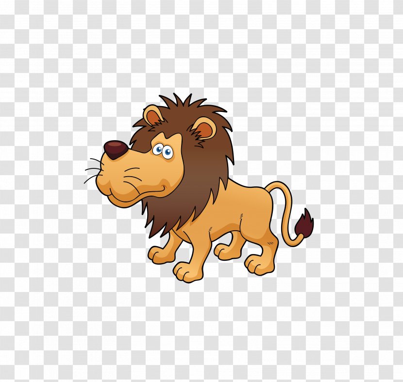Cartoon Animal Illustration - Big Cats - Lion Transparent PNG