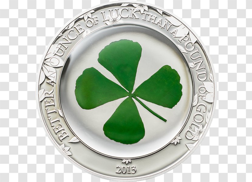 Silver Coin Four-leaf Clover Luck Transparent PNG
