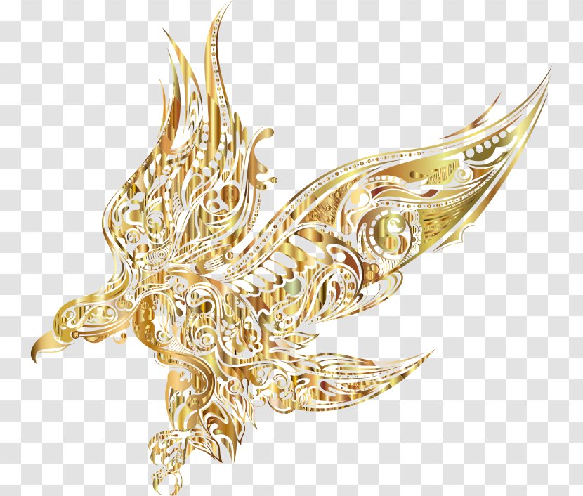 Eagle Bird Gold Brooch Clip Art Transparent PNG