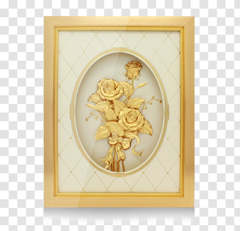 Beach Rose Gold 3D Computer Graphics - 3d Frame Roses Painted Ornaments Transparent PNG