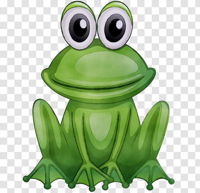 Green Frog True Tree Hyla - Wet Ink - Cartoon Toad Transparent PNG