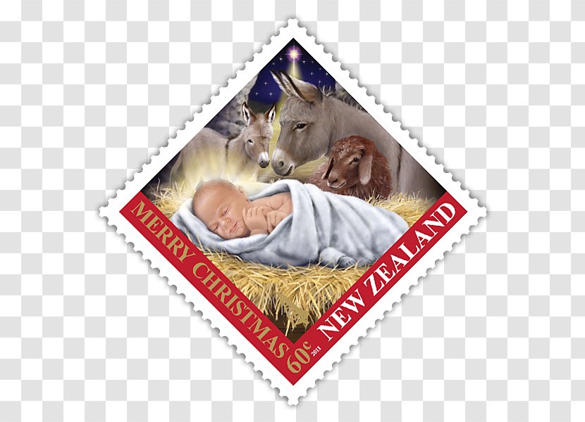 Postage Stamps Rubber Stamp New Zealand Collecting Mail - Tree - Baby Jesus In A Manger Transparent PNG