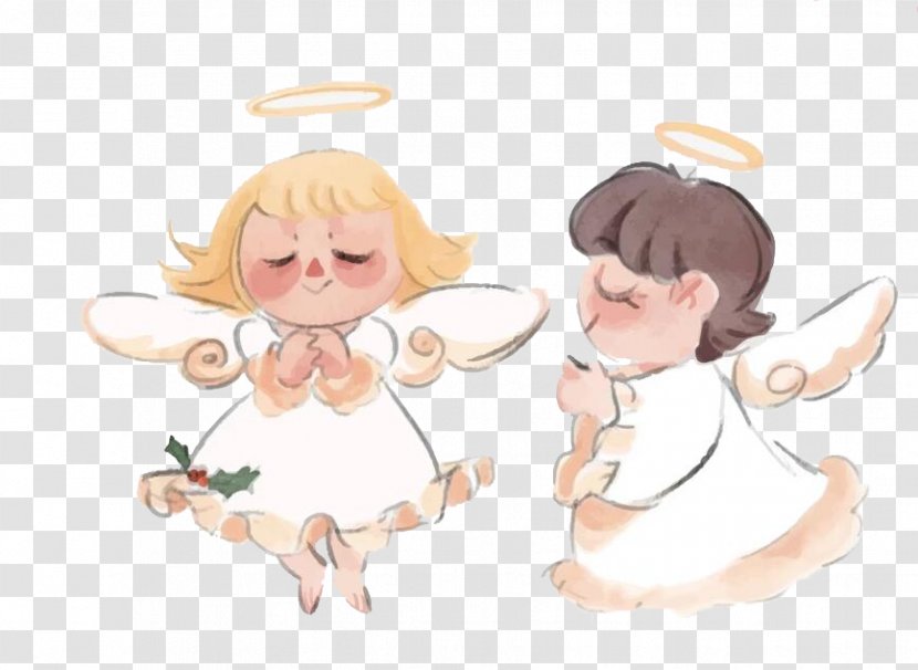 Angel Prayer Illustration - Flower - White Transparent PNG
