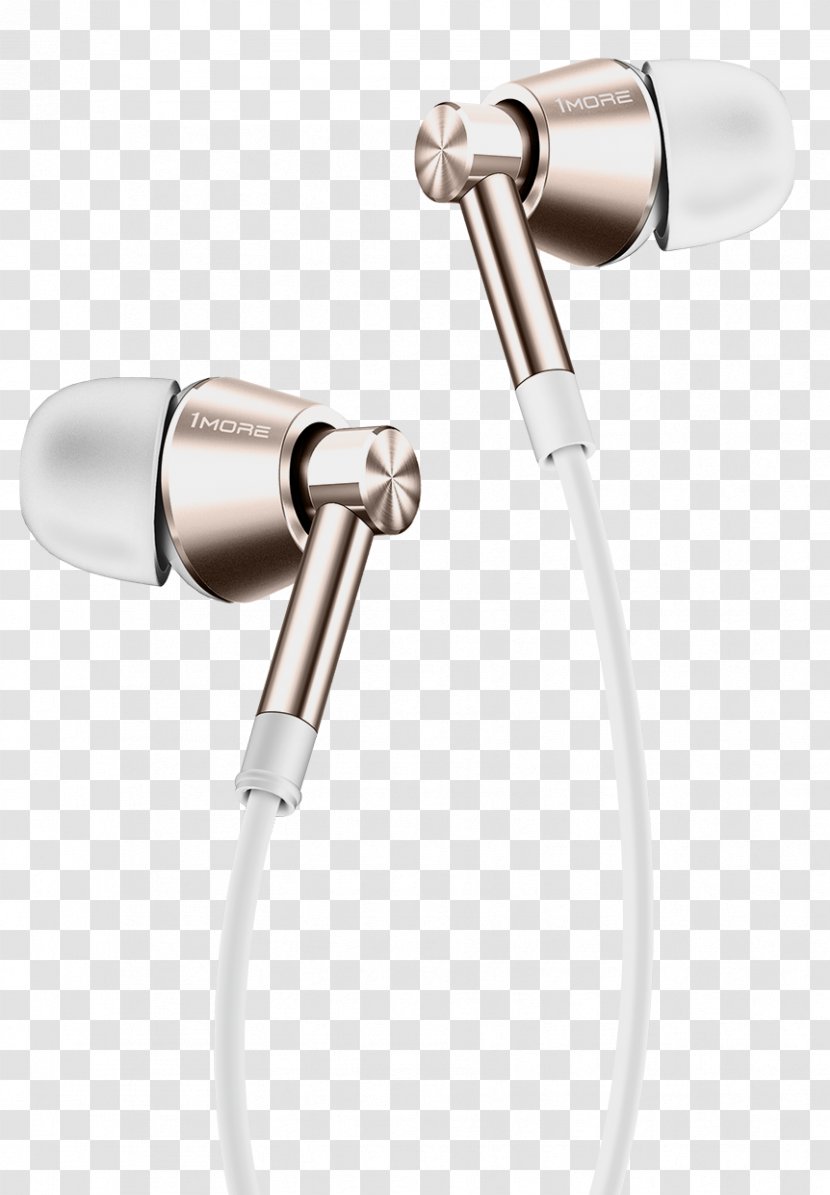Microphone 1MORE Dual Driver Earphones With Mic And Remote Hi-Res Certified 1More Triple In-Ear Headphones Lightning - Sound Transparent PNG