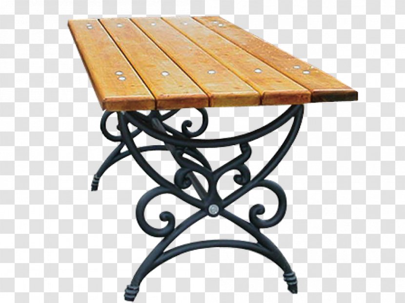 Table Cast Iron Bench Wood Wrought Transparent PNG